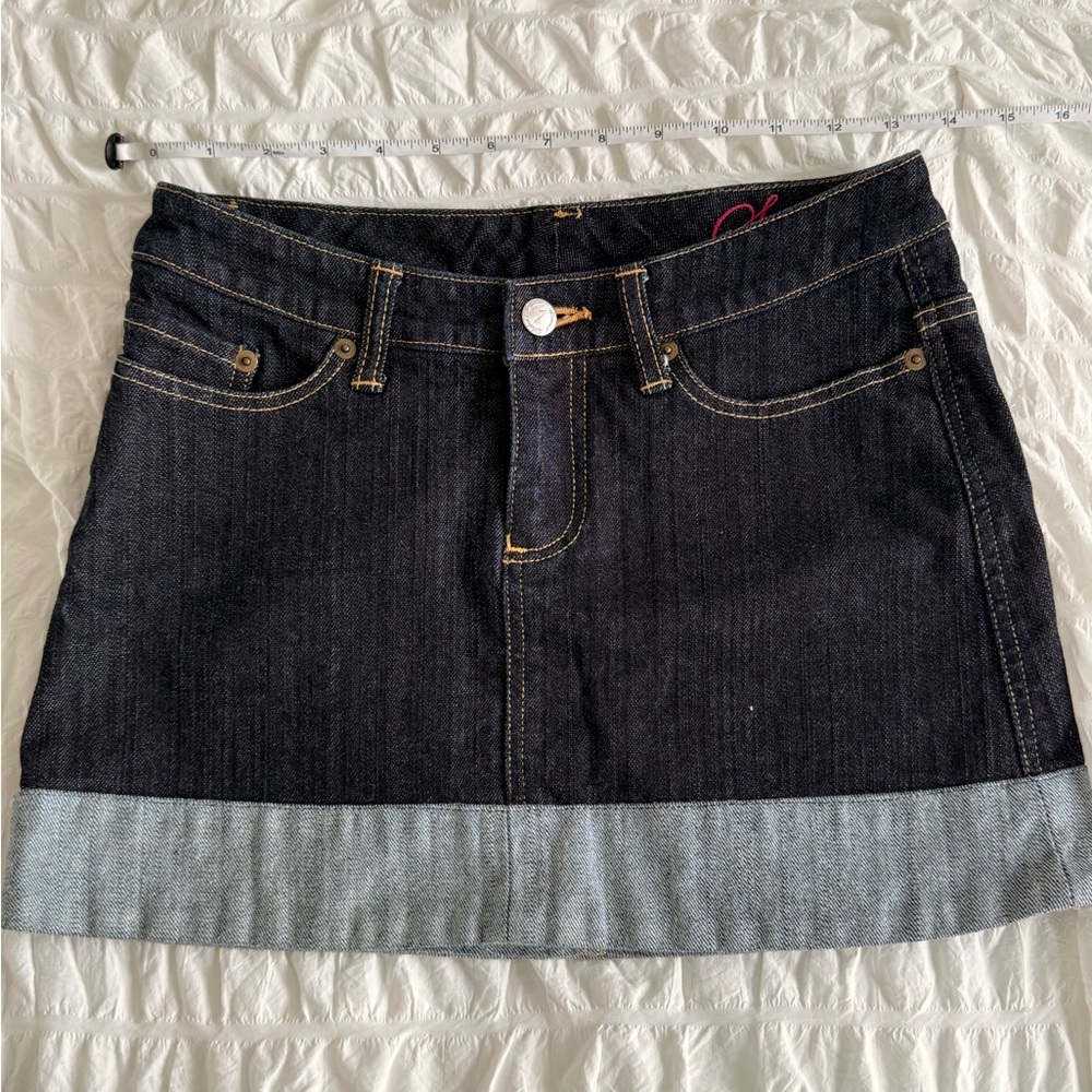 JAPAN SoClose Dark Denim Mini Bottom Foldover Skirt